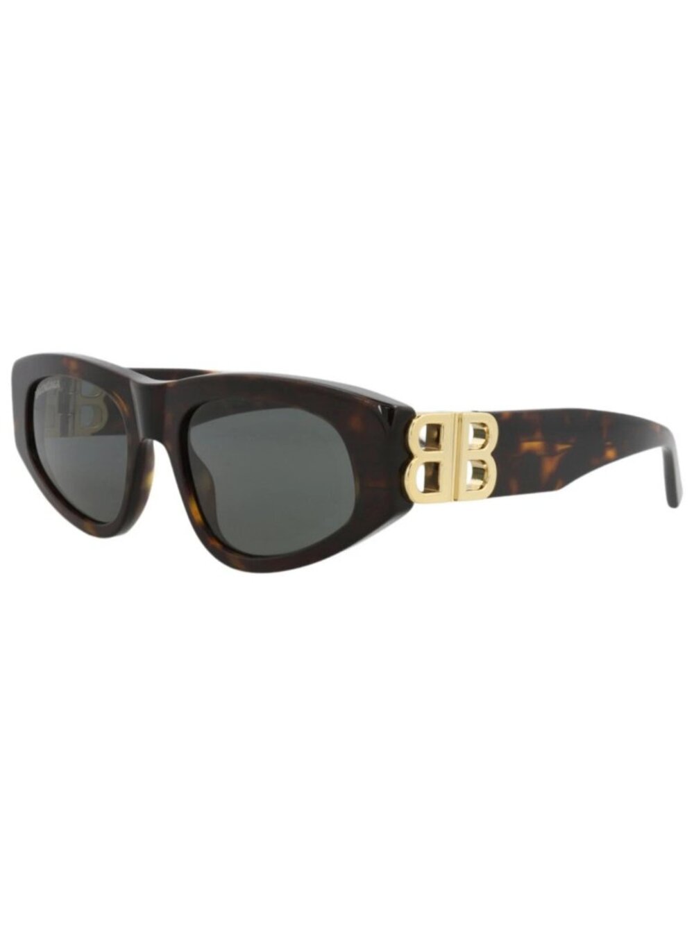 New Balenciaga Women's Sunglasses Cat Eye Acetate Frame Havana Gold Green